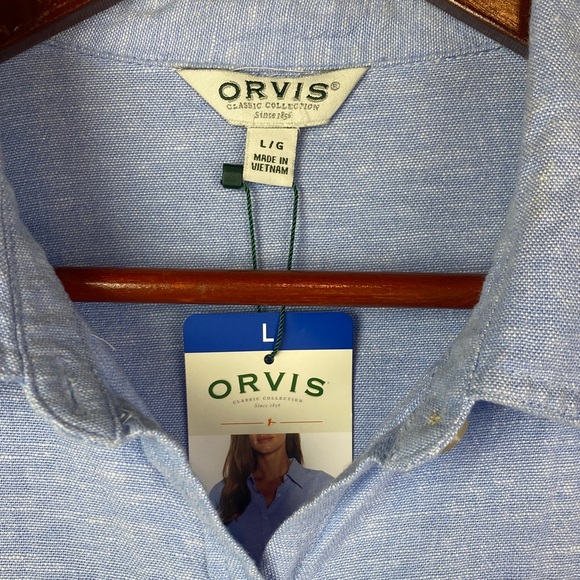 Orvis Women’s Blue Button Front Casual Shirt - Picture 6 of 7